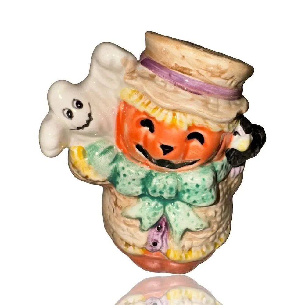 Halloween/ Fall Vintage Jack-o-Lantern Salt & Pepper Set Vintage Ceramics